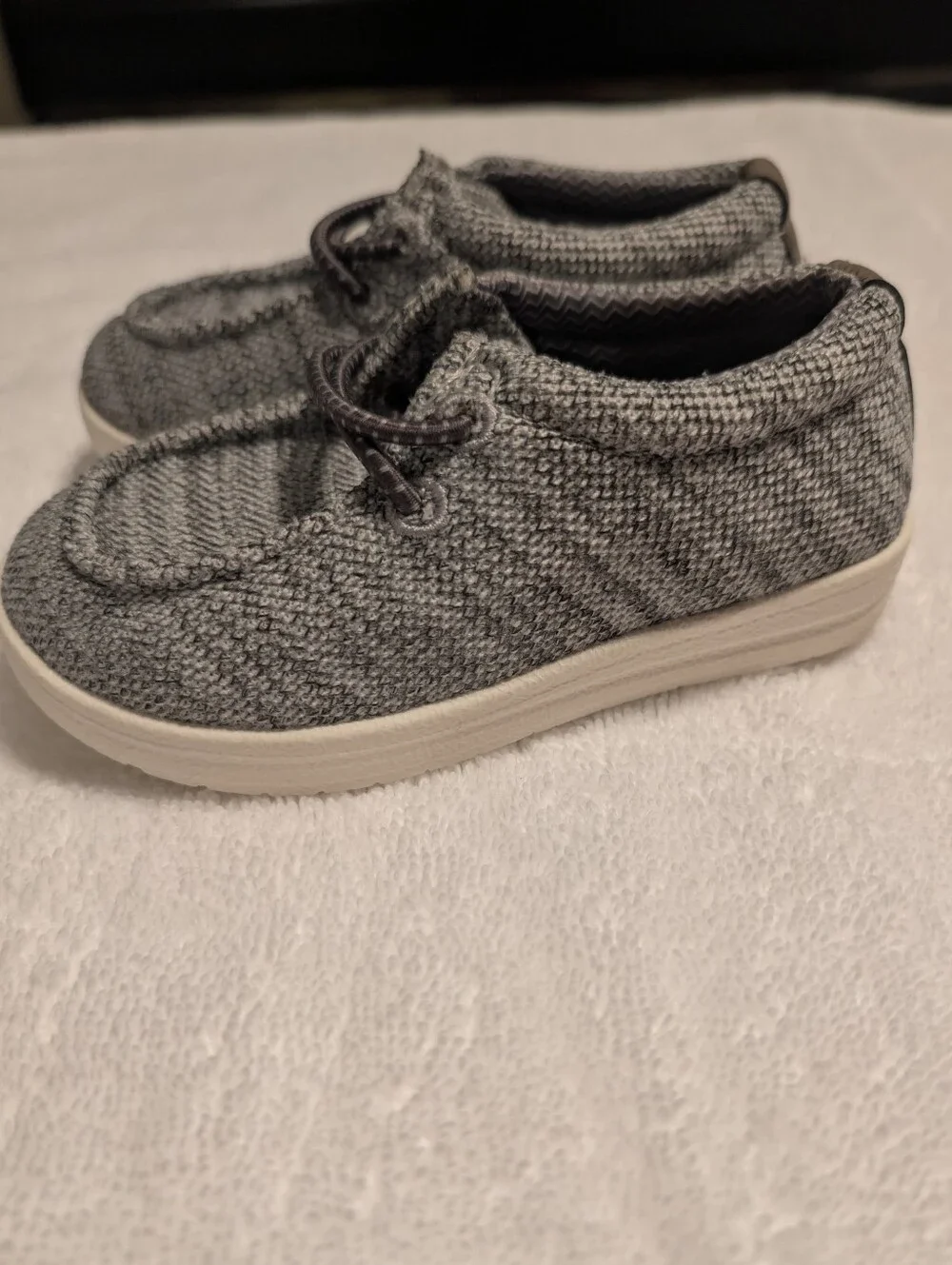 Old Navy Gray Knit Slip-on Deck Shoes for Kids